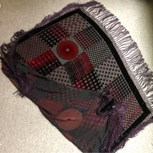 CUT VELVET FRINGED SCARF